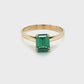 10K Yellow Gold Synthetic Emerald Lady's Fashion Ring; 1.3DWT; Size 6