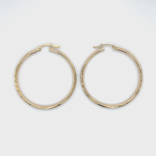 10K Yellow Gold Hoop Earrings; 1.5DWT; 2.4g