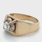 14K Yellow Gold Diamond Gentleman's Ring; 6.6DWT; Size 9