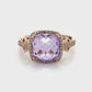 14K Yellow Gold Diamond & Amethyst Accent Ring; 3.8g; Size 9