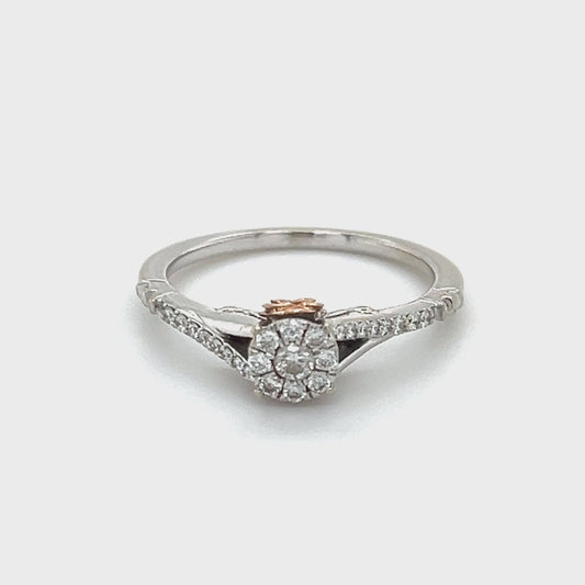 10K White Gold Diamond Lady’s Fashion Ring; Size 6.75