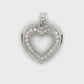 10K White Gold Diamond Heart Pendant; 0.2CTW; 2g