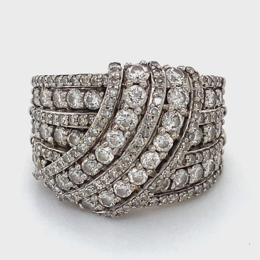 10K White Gold Diamond Lady's Fashion Ring; 5.0DWT; Size 7.5