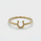 14K Yellow Gold Horseshoe Lady's Fashion Ring; 0.7DWT; Size 7