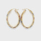 14K 3-Tone Gold Oval Hoop Earrings; 3.1DWT; 4.9g