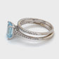 18K White Gold Diamond & Aquamarine Lady's Ring; 3.2DWT; Size 7