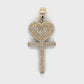 10K Yellow Gold Diamond Heart Cross Pendant; 2.0 CTW; 12.8g