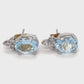 14K White Gold Aquamarine & Diamond Earrings; 1.3DWT