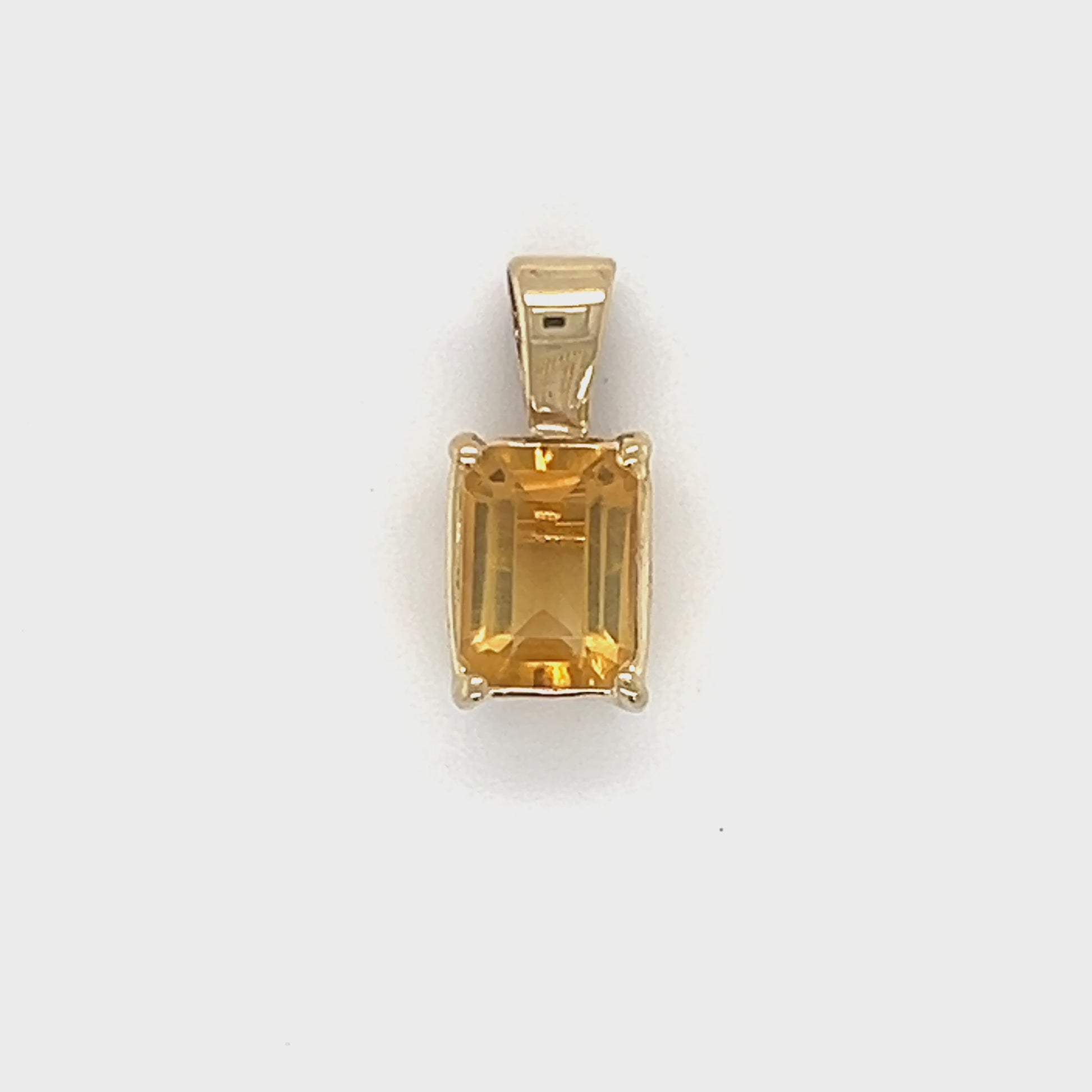 14K Yellow Gold Citrine Pendant Video