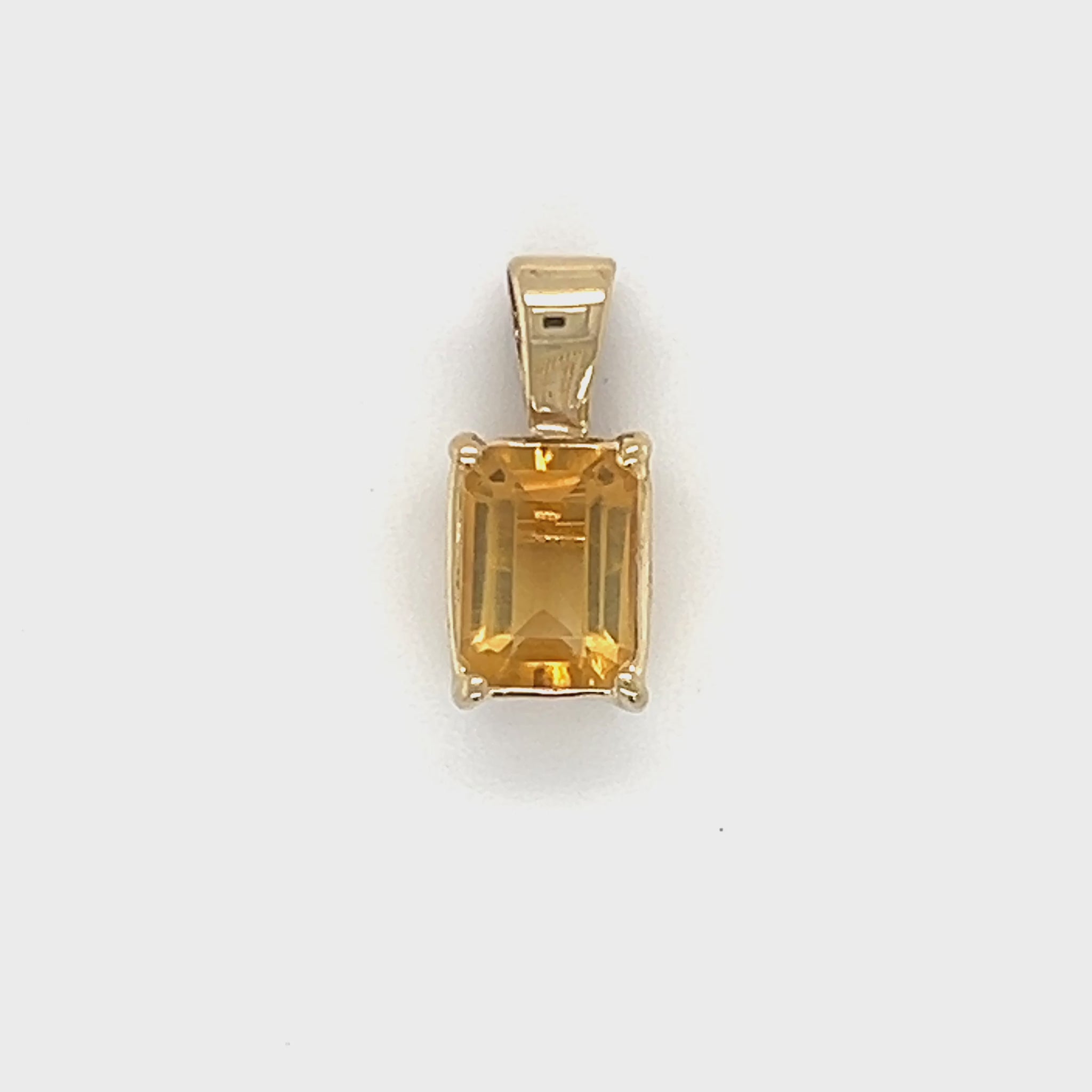14K Yellow Gold Citrine Pendant Video