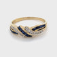 18K Yellow Gold Sapphire & Diamond Ring; 2.6g; 1.7DWT; Size 7