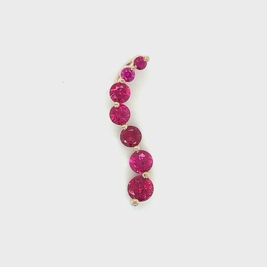 14K Yellow Gold Ruby Pendant; 1.8DWT; 2.7g