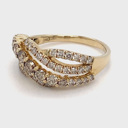 14K Yellow Gold Diamond Anniversary Ring; 0.50CTW; 4.4g; Size 9