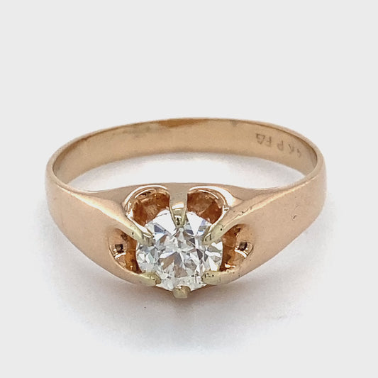 14K Yellow Gold Diamond Lady's Solitaire Ring; 2.9DWT; Size 10