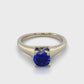 14K Yellow Gold Synthetic Sapphire Lady's Ring; 2.5DWT; Size 5