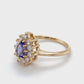 14K Yellow Gold Amethyst & Diamond Lady's Ring; 1.8DWT; Size 6