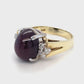 14K Yellow Gold Star Ruby & Diamond Ring; 4.3DWT; Size 6