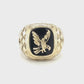 14K Yellow Gold Onyx Eagle Gentleman's Ring; 8.4g; Size 9.5