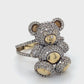 10K Yellow Gold & Diamond Teddy Bear Ring; 3.7DWT; Size 6.5
