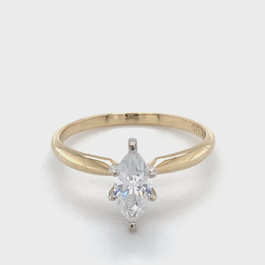 10K White Gold Diamond Lady's Solitaire Ring; 1.2DWT; Size 7.25