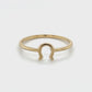 14K Yellow Gold Horseshoe Lady's Fashion Ring; 0.7DWT; Size 7