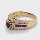 14K Yellow Gold Ruby & Diamond Ring; 0.33CTW; Size 7