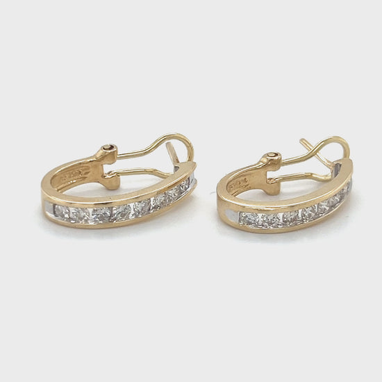 14K Yellow Gold Diamond Earrings Video