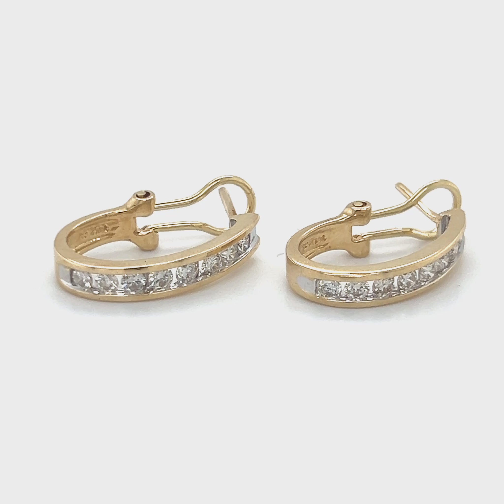 14K Yellow Gold Diamond Earrings Video