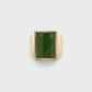 10K Yellow Gold Jade Gentleman's Ring; Size 10 Video