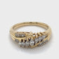 14K Yellow Gold Diamond Lady's Fashion Ring; 2.8DWT: Size 7