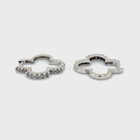 14K White Gold Diamond Earrings; 2.9g; 0.25CTW