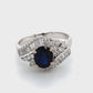 18K White Gold Diamond & Sapphire Lady's Ring; 3.8DWT; Size 7.5