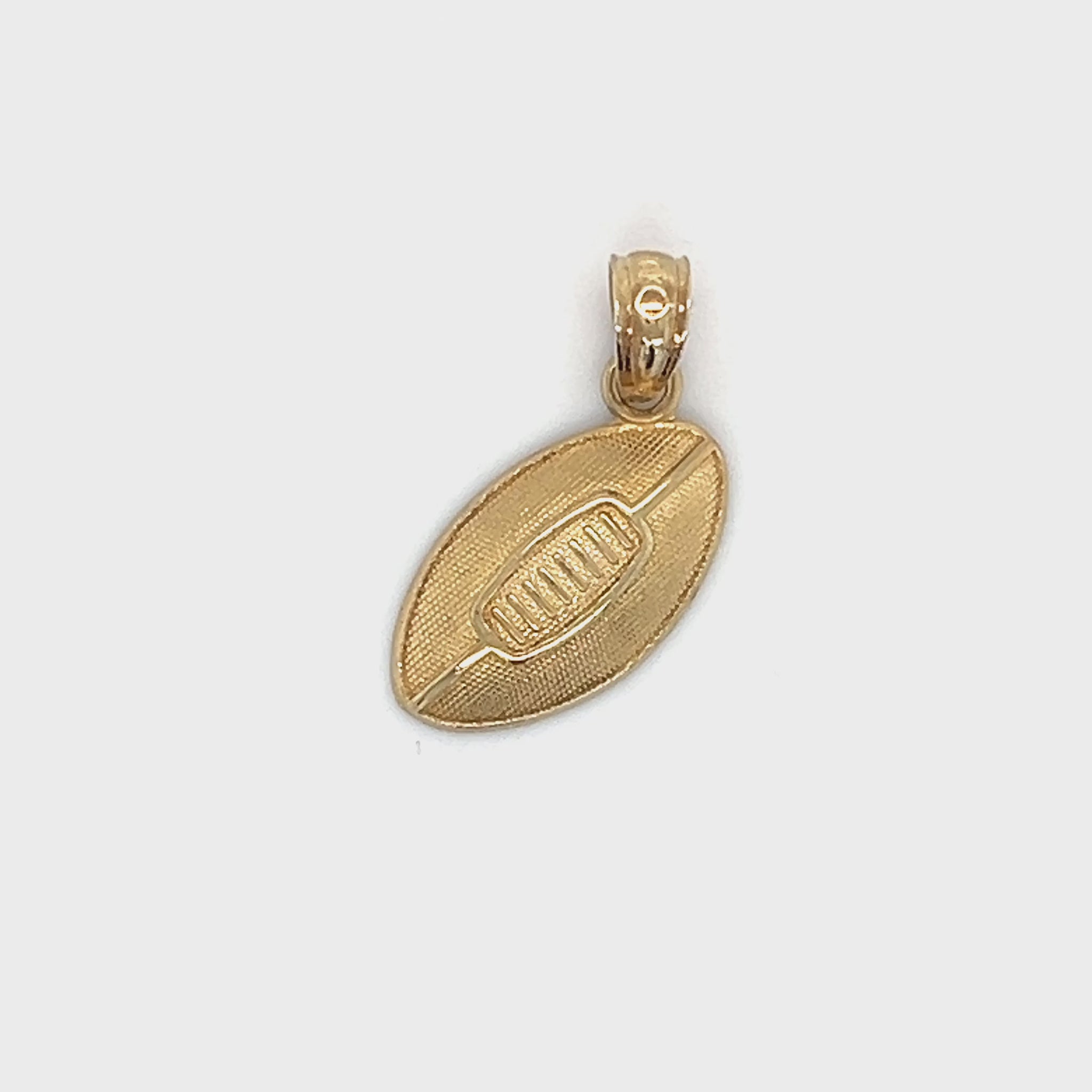 10K Yellow Gold Football Pendant Video