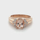 10K Rose Gold Diamond & Morganite Accent Ring; Size 7