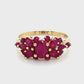 10K Yellow Gold Synthetic Ruby Lady's Ring; 2.3g; Size 7