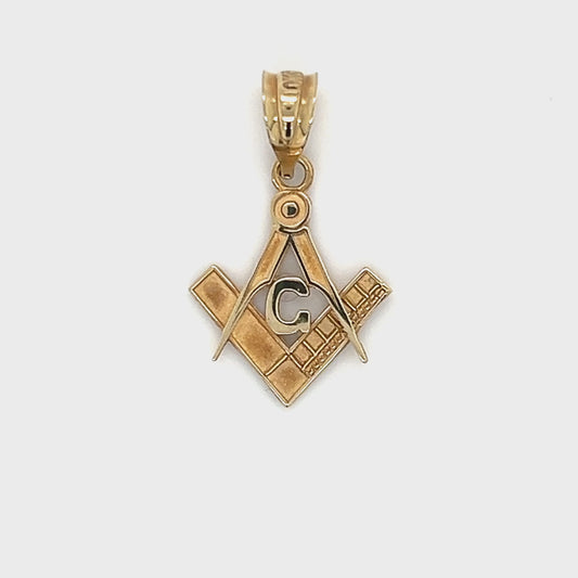 10K Yellow Gold Freemason Pendant; 0.5DWT; 0.8g