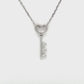 14K White Gold Key Pendant on 18" Chain Necklace