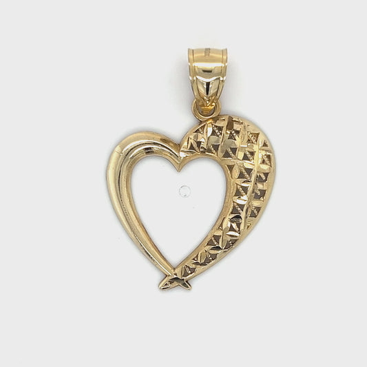 10K Yellow Gold Heart Pendant; 1.9DWT; 3g