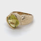 14K Yellow Gold Peridot Ring; 4.9DWT; Size 7; 7.6g