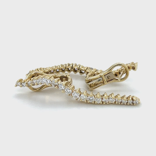 14K Yellow Gold Diamond Earrings; 1.00CTW; 4DWT