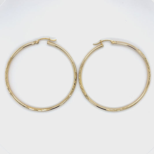 10K Yellow Gold Hoop Earrings; 1.9DWT; 3g