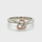 10K Two-Tone Gold Diamond Heart Ring; Size 7.5