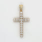 14K Yellow Gold Diamond Cross Pendant; 3.4g