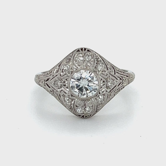 18K White Gold Diamond Lady's Fashion Ring; Size 8
