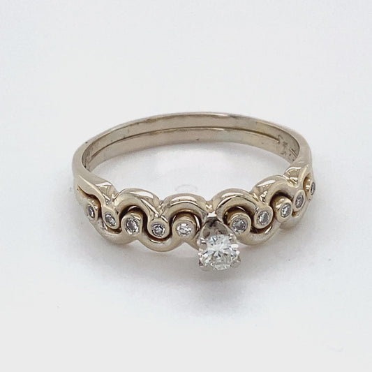 14K White Gold Diamond Ring; 0.25CTW; Size 9.5