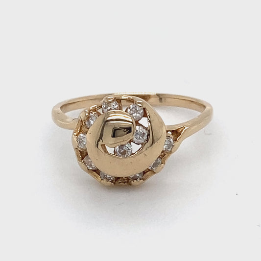 14K Yellow Gold Diamond Ring; 0.33CTW; Size 6.5; 2.9g