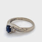 14K White Gold Diamond & Sapphire Ring; 1.4DWT; Size 5.5