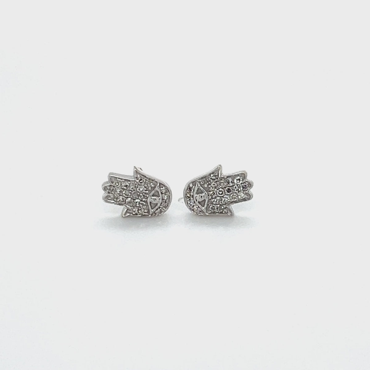 14K White Gold Diamond Stud Earrings