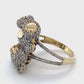 10K Yellow Gold & Diamond Teddy Bear Ring; 3.7DWT; Size 6.5