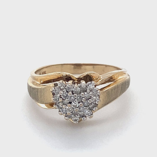 10K Yellow Gold Diamond Lady's Fashion Ring; 2.4DWT: Size 6.5